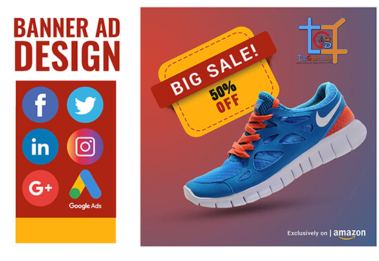 attractive social media banner ads headers and product image