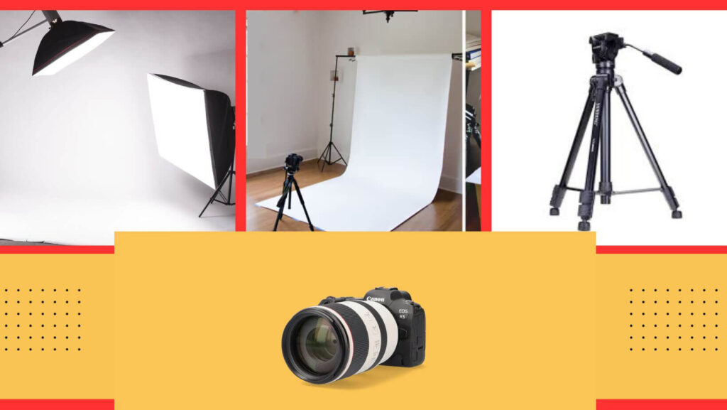 Equipment and Setup of white backdrop for product photography