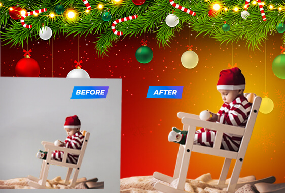 Photo editing Christmas background
